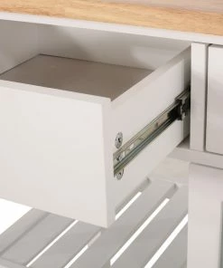 GDFStudio Marlon Kitchen Cart With Wheels, White, Natural 22 GDFStudio Marlon Kitchen Cart With Wheels, White, Natural -Coast2Coast shop 27a1b9260f906805 8737 w800 h800 b0 p0