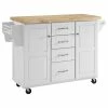 Crosley Elliott Kitchen Cart, White With Natural Top -Coast2Coast shop 28d1ff6e0bf2d3bd 7641 w800 h800 b1 p0