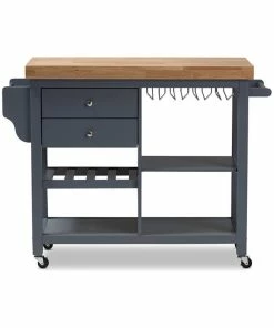 Baxton Studio Sunderland Coastal And Farmhouse Gray Wood Kitchen Cart -Coast2Coast shop 2ab172ac0b843122 0591 w800 h800 b0 p0