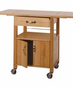 Winsome Wood Kitchen Cart, Double Drop Leaf, Cabinet With Shelf