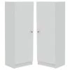 Home Square Belleria 47" High Pantry Cabinet In White - Set Of 2