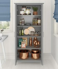 Bush Business Furniture Key West Kitchen Pantry Cabinet In Cape Cod Gray - Engineered Wood -Coast2Coast shop 2cd160ba00fa494e 8747 w800 h800 b0 p0
