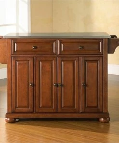 Crosley Alexandria Stainless Steel Top Kitchen Island In Cherry -Coast2Coast shop 2d7109060fb4bb3f 8090 w800 h800 b0 p0