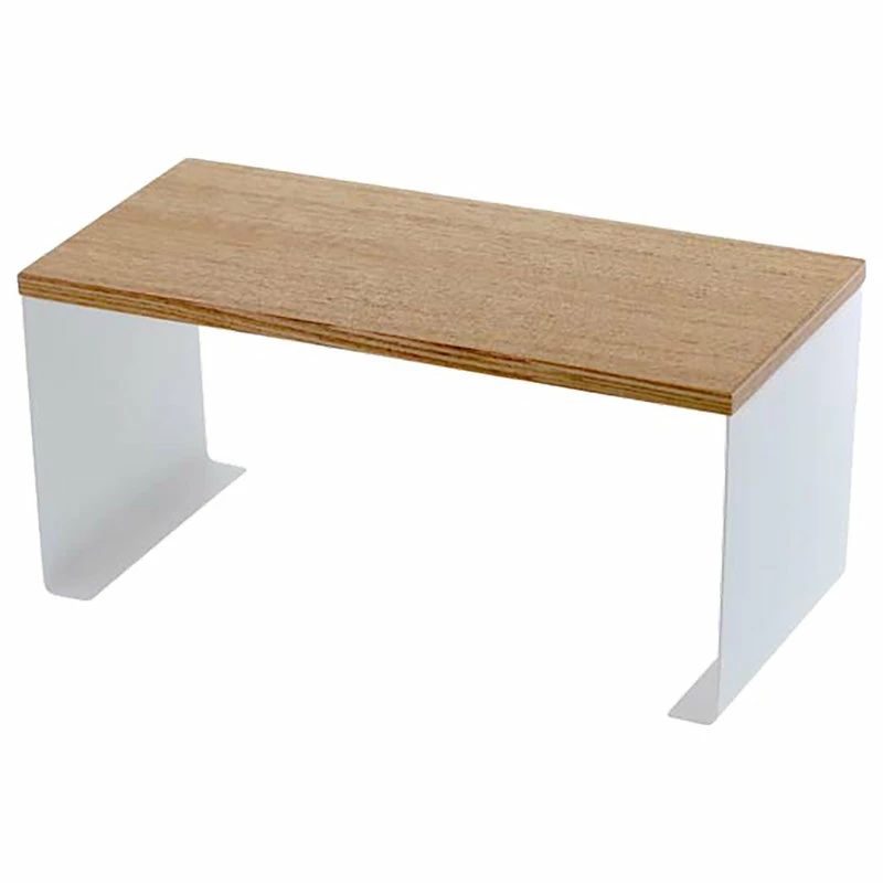 Yamazaki Home Stackable Countertop Shelf, Steel And Wood, Small, Holds 8.8 Lbs 3 Yamazaki Home Stackable Countertop Shelf, Steel And Wood, Small, Holds 8.8 Lbs