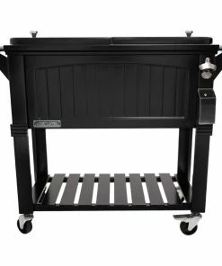 Permasteel, Inc Permasteel 80 Quart Portable Rolling Patio Cooler, Black