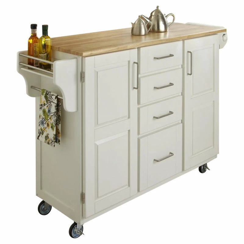 Homestyles Create-a-Cart Wood Rolling Kitchen Cart In Off White 3 Homestyles Create-a-Cart Wood Rolling Kitchen Cart In Off White