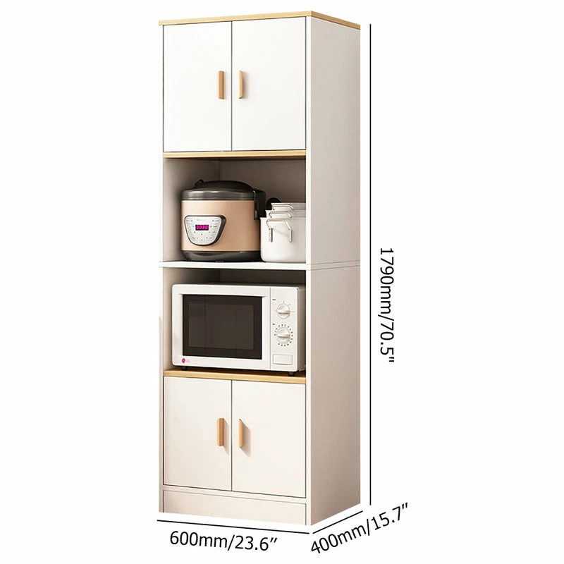 HOMARY Farmhouse Kitchen Shelf, Walnut For Microwave, Walnut 9 HOMARY Farmhouse Kitchen Shelf, Walnut For Microwave, Walnut - Image 7