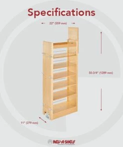 Rev-A-Shelf Wood Tall Cabinet Pull Out Pantry Organizer With Soft Close, 11" -Coast2Coast shop 33d12d9a0fb3f49c 8041 w800 h800 b0 p0