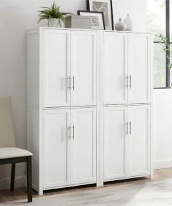 Bowery Hill Tall Wooden Shaker Pantry In White (Set Of 2) Finish -Coast2Coast shop 33d13e180364b171 3901 w800 h800 b0 p0