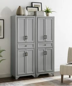 Crosley Tara 2-Piece Pantry Set, Distressed Gray 2 Pantries -Coast2Coast shop 349177c80f73bafd 0945 w800 h800 b0 p0