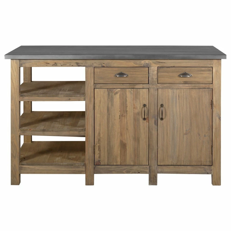Crafters And Weavers Barlow Rustic Wood Display Kitchen Island 4 Crafters And Weavers Barlow Rustic Wood Display Kitchen Island - Image 2