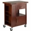 Winsome Gregory Transitional Solid Wood Kitchen Cart In Walnut -Coast2Coast shop 36e119300ed9cdf4 7423 w800 h800 b1 p0