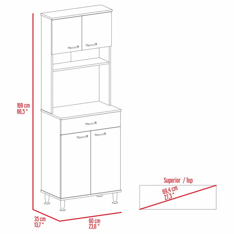 FM FURNITURE Bay Area Pantry, Light Gray 9 FM FURNITURE Bay Area Pantry, Light Gray - Image 7
