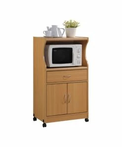 Hodedah Import Inc. Hodedah Microwave Kitchen Cart In Beech