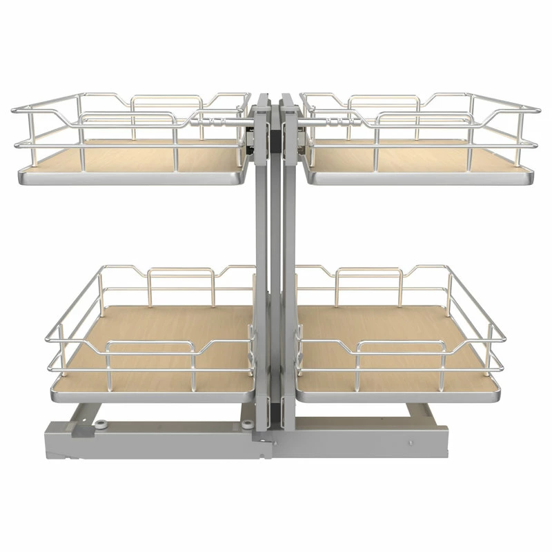 Rev-A-Shelf Steel 2-Tier Pull Out Solid Bottom Organizer For Blind Corner Cabinet, 15" 5 Rev-A-Shelf Steel 2-Tier Pull Out Solid Bottom Organizer For Blind Corner Cabinet, 15" - Image 3