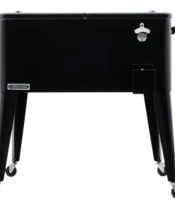 Permasteel, Inc Permasteel 80 Quart Portable Rolling Patio Cooler, Black