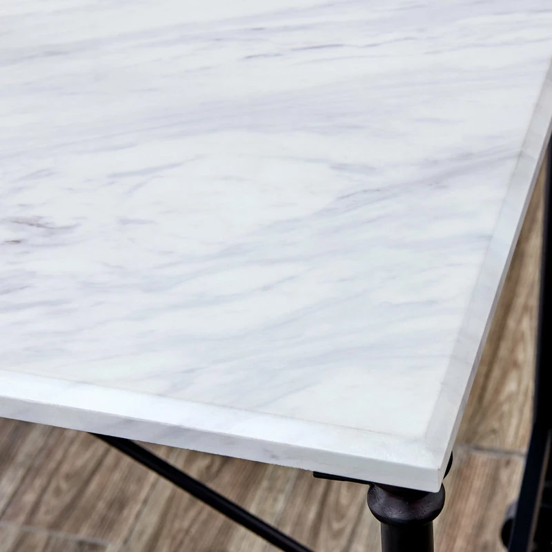 SEI Furniture Ellisman Faux Stone Rolling Kitchen Island - Marble 6 SEI Furniture Ellisman Faux Stone Rolling Kitchen Island - Marble - Image 4