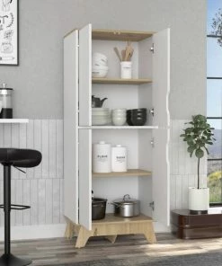 FM FURNITURE Zurich Double Kitchen Pantry Light Oak-White 11 FM FURNITURE Zurich Double Kitchen Pantry Light Oak-White -Coast2Coast shop 3ca1207c0351584e 1840 w800 h800 b0 p0
