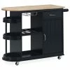 GDFStudio Chloe Kitchen Cart With Wheels, Black And Natural -Coast2Coast shop 3e81f8940f9068d7 6008 w800 h800 b1 p0