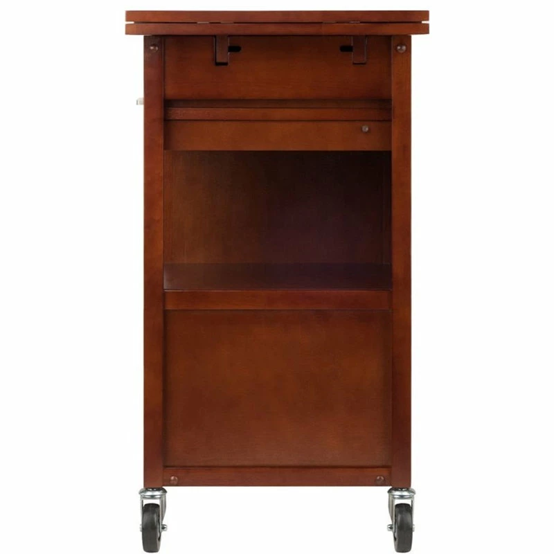 Winsome Gregory Transitional Solid Wood Kitchen Cart In Walnut 6 Winsome Gregory Transitional Solid Wood Kitchen Cart In Walnut - Image 4