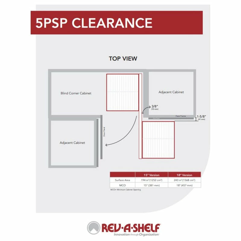 Rev-A-Shelf Steel 2-Tier Pull Out Solid Bottom Organizer For Blind Corner Cabinet, 15" 11 Rev-A-Shelf Steel 2-Tier Pull Out Solid Bottom Organizer For Blind Corner Cabinet, 15" - Image 9