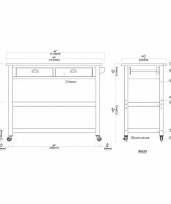 Boraam Industries, Inc. Sonoma Kitchen Cart, Barnwood Wire-Brush -Coast2Coast shop 4071be2a02a27ba6 5981 w800 h800 b1 p0