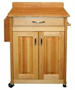 Pemberly Row Deluxe Butcher Block Kitchen Cart