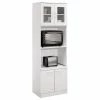 Decor Love Tall Pantry Cabinet, 2 Storage Cabinets And 2 Spacious Open Shelves, White