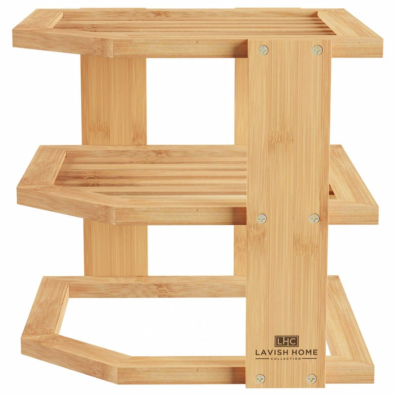 Lavish Home Bamboo 3 Tier Shelf 3 Lavish Home Bamboo 3 Tier Shelf