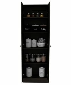 FM FURNITURE Virginia Storage Cabinet, Black Wengue