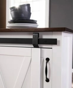 SEI Furniture Lenton Barn-Door Kitchen Island, Dark Brown And White -Coast2Coast shop 46e110f90dc5935c 1206 w800 h800 b0 p0