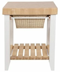 Linon Home Decor Products Linon Kolton Wood Butcher Block Kitchen Island In White -Coast2Coast shop 47012a5102c9090b 9529 w800 h800 b1 p0