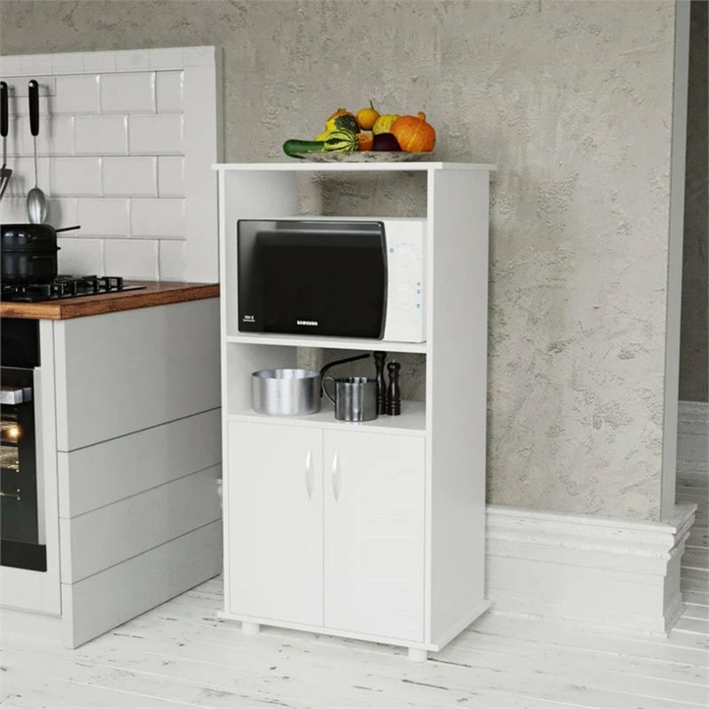 Boahaus Montpellier Modern Wood Kitchen Pantry With Open Compartments In White 4 Boahaus Montpellier Modern Wood Kitchen Pantry With Open Compartments In White - Image 2