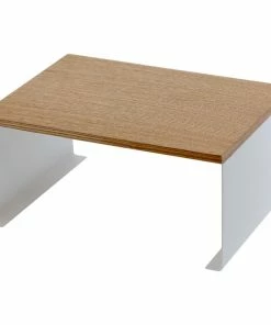 Yamazaki Home Stackable Countertop Shelf, Steel And Wood, Large, Holds 11 Lbs, White