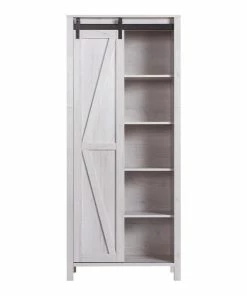 Furniture Of America E-Commerce By Enitial Lab Furniture Of America Kleva Transitional Wood Sliding Door Pantry In White Oak