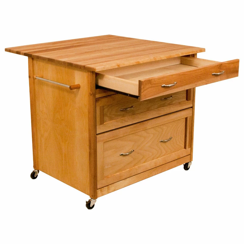 Catskill Craftsmen 3 Drawer Kitchen Cart In Natural Birch 7 Catskill Craftsmen 3 Drawer Kitchen Cart In Natural Birch - Image 5