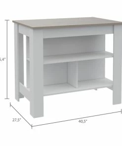 Tuhome Furniture Tuhome Modern Engineered Wood White Cala Kitchen Island -Coast2Coast shop 4b610f81001b8a27 4925 w800 h800 b1 p0