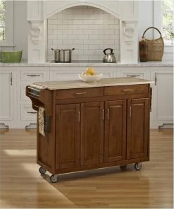 Hawthorne Collections 49" Wood Top Kitchen Cart In Cottage Oak -Coast2Coast shop 4c1173b00892a9a5 5208 w800 h800 b1 p0