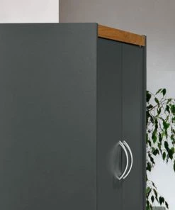 Hodedah Import Inc. 4-Door Kitchen Pantry With 4-Shelves, 5-Compartments, Gray-Oak -Coast2Coast shop 4c61813a0112b699 1953 w800 h800 b0 p0