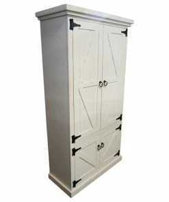 Eagle Furniture Barn Style Armoire / Kitchen Pantry, Bright White