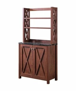Furniture Of America E-Commerce By Enitial Lab Furniture Of America Schuetz Rustic Wood Multi-Storage Kitchen Cabinet In Walnut