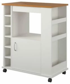 Ameriwood Home Clearwater Kitchen Cart, White