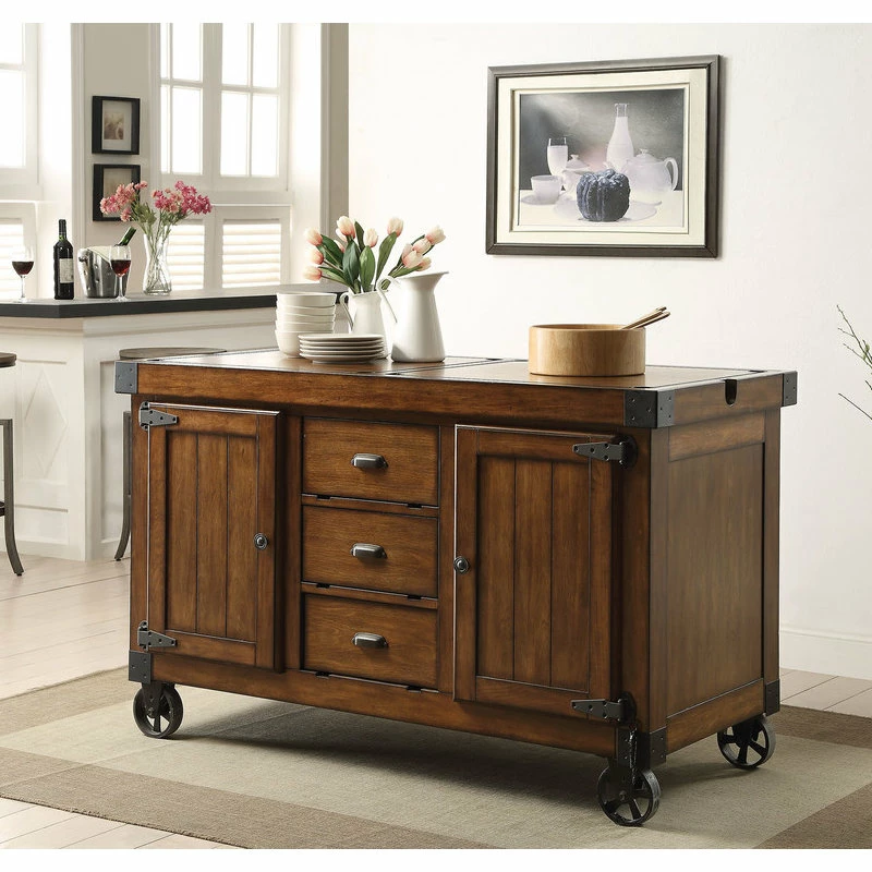 Acme Furniture Kabili Cart, Antique Tobacco Finish 4 Acme Furniture Kabili Cart, Antique Tobacco Finish - Image 2