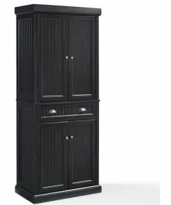 Crosley Seaside 4 Door Coastal Pantry In Black