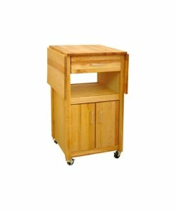 Catskill Craftsmen Drop Leaf Butcher Block Kitchen Cart In Natural Finish