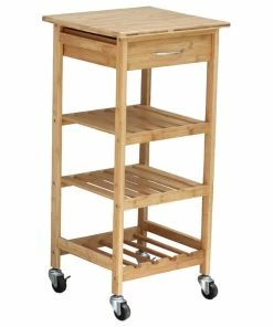 Oceanstar Bamboo Kitchen Trolley