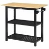 Convenience Concepts Designs2Go 3 Tier Butcher Block Kitchen Prep Island V2-233