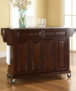 Crosley Stainless Steel Top Kitchen Cart In Mahogany -Coast2Coast shop 5c71a36f0fb4bb8d 8159 w800 h800 b0 p0
