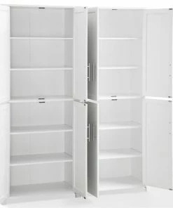 Bowery Hill Tall Wooden Shaker Pantry In White (Set Of 2) Finish -Coast2Coast shop 5d4130ca0364b173 3901 w800 h800 b1 p0