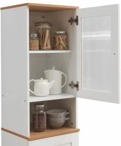Hodedah Import Inc. 63" Tall Open Shelf Enclosed Storage Kitchen Pantry, White -Coast2Coast shop 5d71ea8c0112b69c 1933 w800 h800 b1 p0